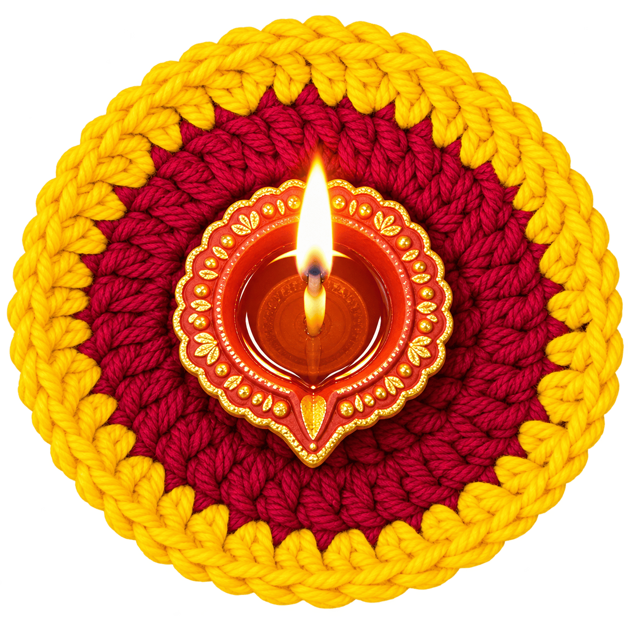 Handmade Crochet Diya Coaster - Image 4